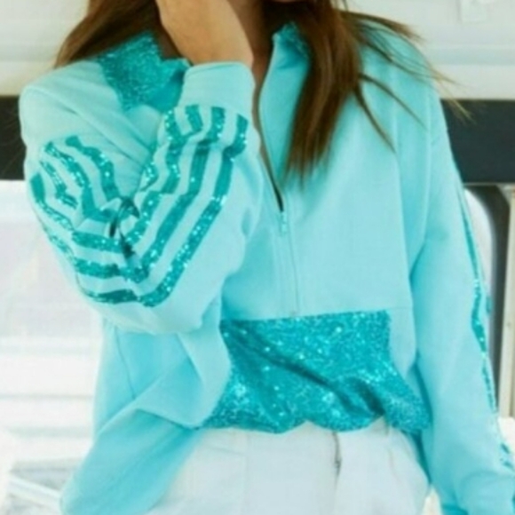 Henley Sequin Sweatshirt - Picture 3 of 4